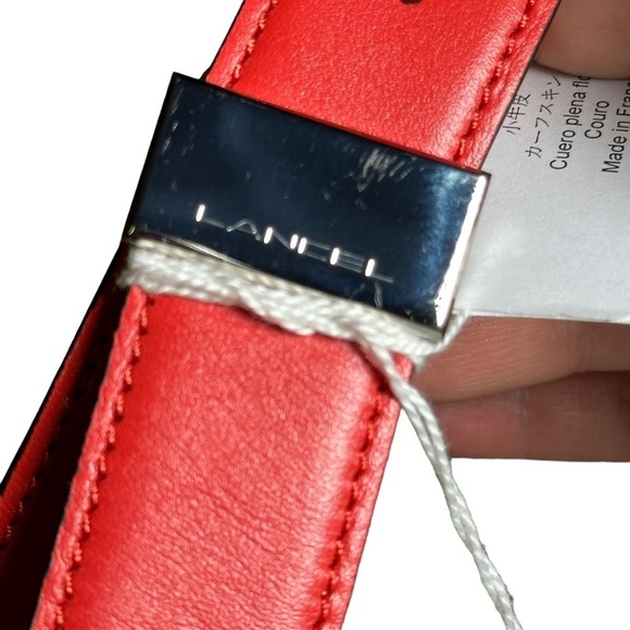 Lancel Cinnabar Red Leather Belt NWT
